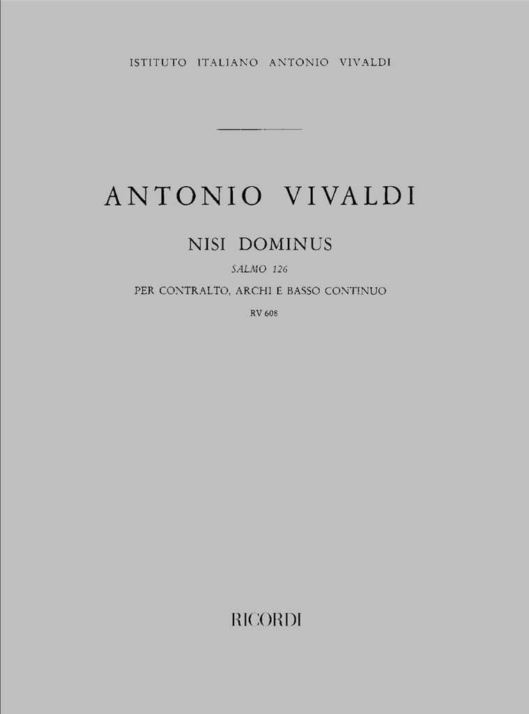 Nisi Dominus. Salmo 126, Rv 608